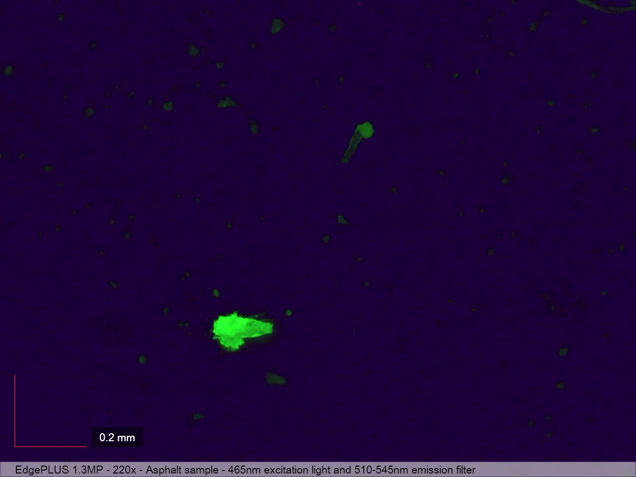 Imaging Polymer-Modified Asphalt | Dino-Lite Fluorescence Imaging polymer-modified asphalt | dino-lite fluorescence